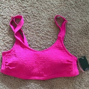 Pink Smocked Bikini Top